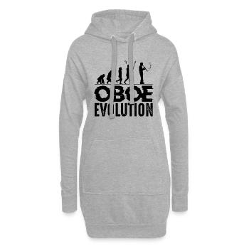 hautbois - Sweat-shirt à capuche long Femme - gris chiné - Devant