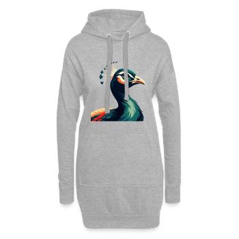 Paon Dessin Animé Personnage Animal Coloré Animal De Compagnie - Sweat-shirt à capuche long Femme - gris chiné - Devant