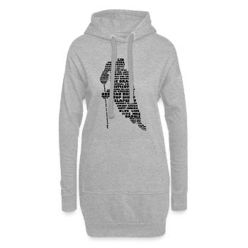 Hockey Player Word Art - Hoodie Dress - heather grey - Front