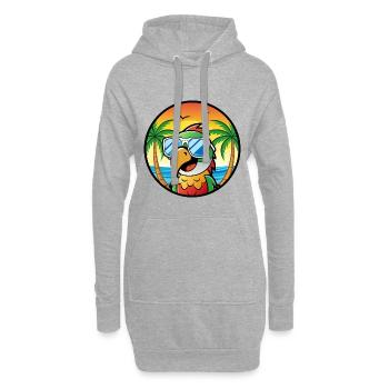 Papagei Lustige Cartoon Sommer Strand Sonnenbrille Cool - Hoodie-Kleid - Grau meliert - Vorne
