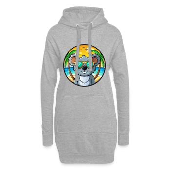 Koala Funny Cartoon Summer Beach Sunglasses Cool - Hoodie Dress - heather grey - Front