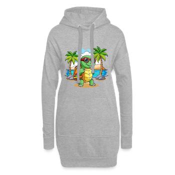 Lunettes de soleil de plage d’été de dessin animé drôle de tortue - Sweat-shirt à capuche long Femme - gris chiné - Devant