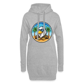 Adler Lustige Cartoon Sommer Strand Sonnenbrille Cool - Hoodie-Kleid - Grau meliert - Vorne