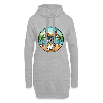 Decker Rat Terrier Hunderasse Cartoon Sonnenbrille - Hoodie-Kleid - Grau meliert - Vorne