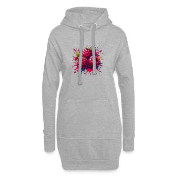 Himbeeren-Farbexplosion - Hoodie-Kleid - Grau meliert - Vorne