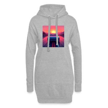 Elektrische Autobahn - Hoodie-Kleid - Grau meliert - Vorne