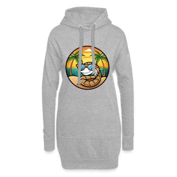 Schlange Lustige Cartoon Sommer Strand Sonnenbrille Cool - Hoodie-Kleid - Grau meliert - Vorne