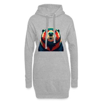 Biber Cartoon Figur Buntes Haustier Tier - Hoodie-Kleid - Grau meliert - Vorne