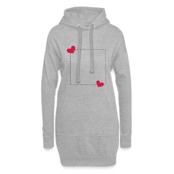 Herz Rahmen Ornament Linie Dekoration - Hoodie-Kleid - Grau meliert - Vorne