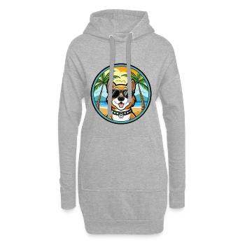 Cao De Castro Laboreiro Hunderasse Cartoon Strand - Hoodie-Kleid - Grau meliert - Vorne