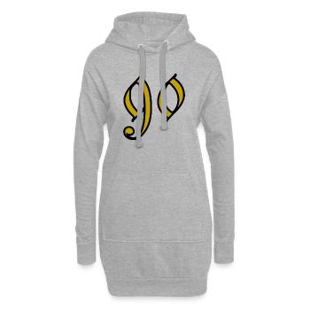 90. 90 ANS. 90e ANNIVERSAIRE. ANNIVERSAIRE 90 ANS. - Sweat-shirt à capuche long Femme - gris chiné - Devant