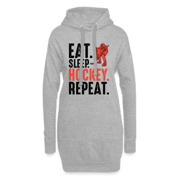 Red Hockey Player Silhouette - Hoodie Dress - heather grey - Front