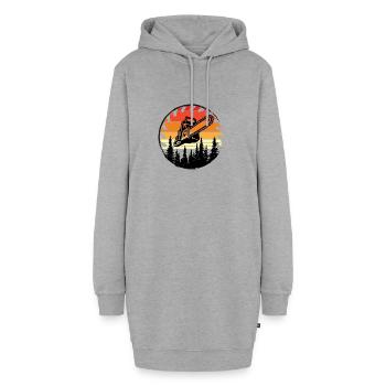 Kettensäge Axt Förster Holzfäller Säge Ketten Holz - Hoodie-Kleid - Grau meliert - Vorne - AI Model Female 172 light (172cm)