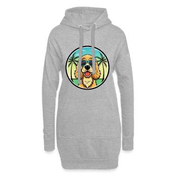 Englischer Cocker Spaniel Hunderasse Cartoon Beach - Hoodie-Kleid - Grau meliert - Vorne