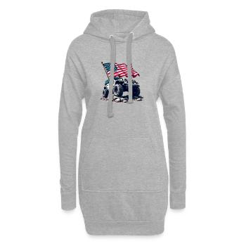 Amerikanischer Offroad-Motor - Hoodie-Kleid - Grau meliert - Vorne