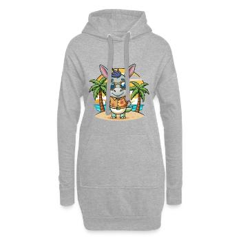Lunettes de soleil de plage d’été de dessin animé drôle d’âne - Sweat-shirt à capuche long Femme - gris chiné - Devant