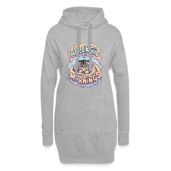 Allergique au matin - Sweat-shirt à capuche long Femme - gris chiné - Devant