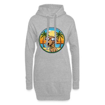 Plott Hound Hund Rasse Cartoon Sonnenbrille Strand - Hoodie-Kleid - Grau meliert - Vorne