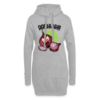 Onion chaos neon illustration - Hoodie Dress - heather grey - Front