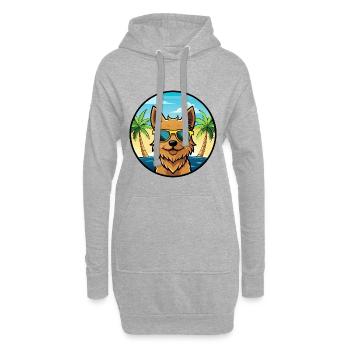 Norwich Terrier Hunderasse Cartoon Sonnenbrille Strand - Hoodie-Kleid - Grau meliert - Vorne