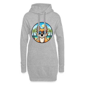 Chilenische Foxterrier Hunderasse Cartoon Sonnenbrille - Hoodie-Kleid - Grau meliert - Vorne