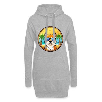 Shih Poo Hunderasse Cartoon Sonnenbrille Strand - Hoodie-Kleid - Grau meliert - Vorne