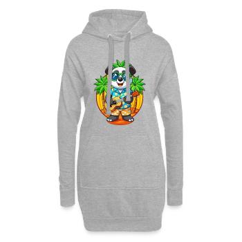 Lustige Panda Sommer Strand Sonnenbrille Hawaiianisch - Hoodie-Kleid - Grau meliert - Vorne
