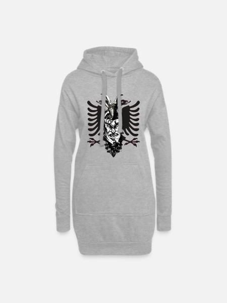 Skenderbeg Albanien Kosovo Geschenkidee - Hoodie-Kleid - Grau meliert