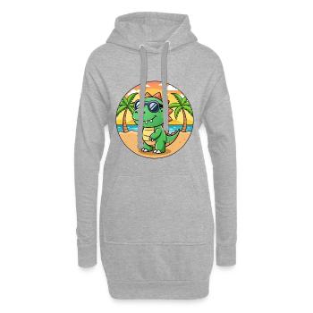 Dinosaurier Lustige Cartoon Sommer Strand Sonnenbrille - Hoodie-Kleid - Grau meliert - Vorne