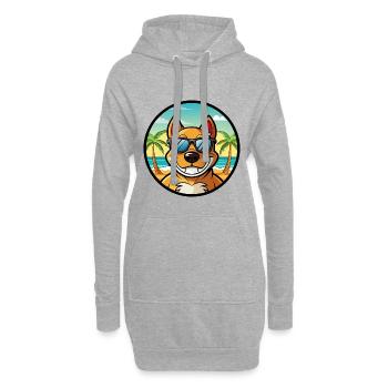 Cordoue Chien De Combat Race Dessin Animé Lunettes De Soleil Plage - Sweat-shirt à capuche long Femme - gris chiné - Devant