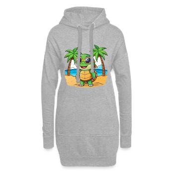 Lunettes de soleil de plage d’été de dessin animé drôle de tortue - Sweat-shirt à capuche long Femme - gris chiné - Devant