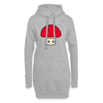 Kawaii Pilz Kawaii Chibi Kawaii food - Hoodie-Kleid - Grau meliert - Vorne