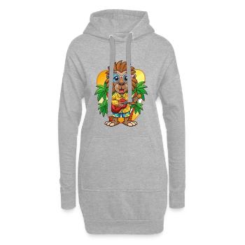 Funny Baboon Cartoon Summer Beach Sunglasses - Hoodie Dress - heather grey - Front