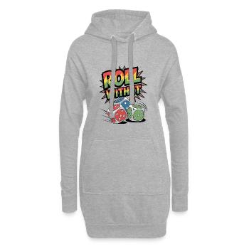 Roulez avec - Sweat-shirt à capuche long Femme - gris chiné - Devant