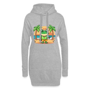 Frosch Lustige Cartoon Sommer Strand Sonnenbrille - Hoodie-Kleid - Grau meliert - Vorne
