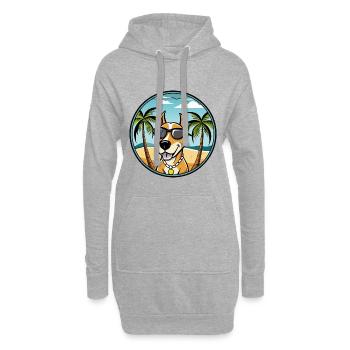 Transsilvanischer Windhund Rasse Cartoon Sonnenbrille - Hoodie-Kleid - Grau meliert - Vorne