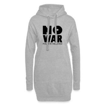 PAS GUERRE Paix pour le monde - Sweat-shirt à capuche long Femme - gris chiné - Devant