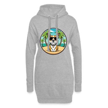 Braque Auvergne Hunderasse Cartoon Sonnenbrille Strand - Hoodie-Kleid - Grau meliert - Vorne