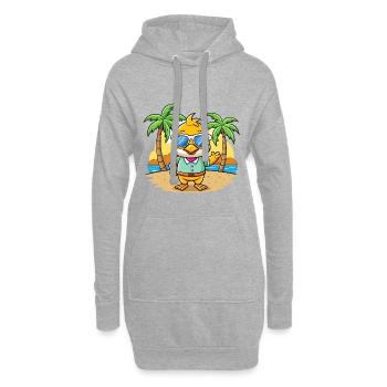 Lunettes de soleil de plage d’été de dessin animé drôle de canard - Sweat-shirt à capuche long Femme - gris chiné - Devant
