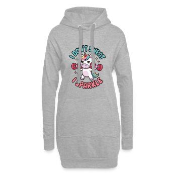 Je ne transpire pas, je scintille - Sweat-shirt à capuche long Femme - gris chiné - Devant
