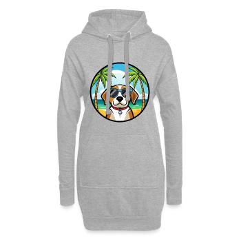 Kerry Beagle Hunderasse Cartoon Sonnenbrille Strand - Hoodie-Kleid - Grau meliert - Vorne