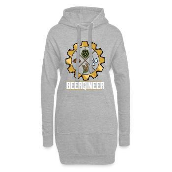 Beergineer Brau-Gear Emblem - Hoodie-Kleid - Grau meliert - Vorne
