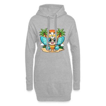 Schmetterling Lustige Cartoon Sommer Strand Sonnenbrille - Hoodie-Kleid - Grau meliert - Vorne