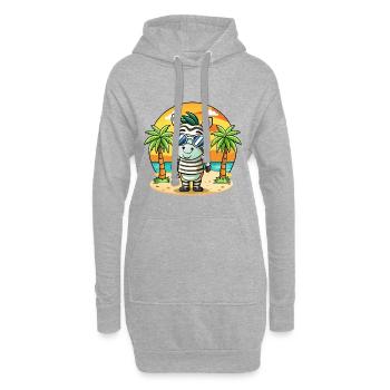 Zebra Lustige Cartoon Sommer Strand Sonnenbrille - Hoodie-Kleid - Grau meliert - Vorne