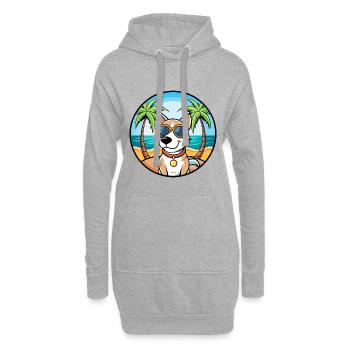 Ariege Pointer Hund Rasse Cartoon Sonnenbrille Strand - Hoodie-Kleid - Grau meliert - Vorne