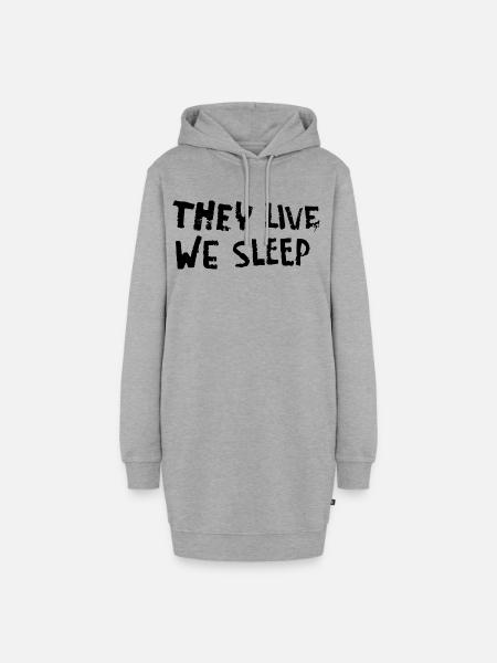 They Live - We Sleep - Hoodie-Kleid - Grau meliert
