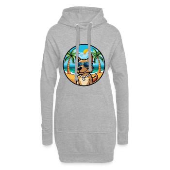 Magyar Agar Chien Race Dessin Animé Lunettes de soleil Plage - Sweat-shirt à capuche long Femme - gris chiné - Devant
