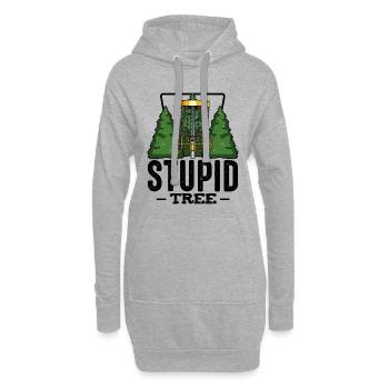 Stupid Tree Disc Golf saying Frisbee gift - Hoodie Dress - heather grey - Front