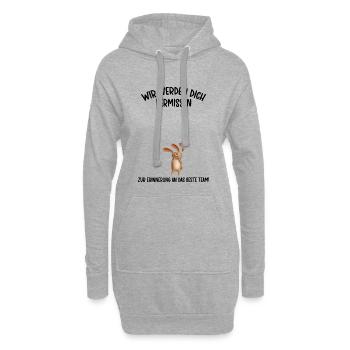 Wir werden dich Vermissen beste Team Abschied - Hoodie-Kleid - Grau meliert - Vorne