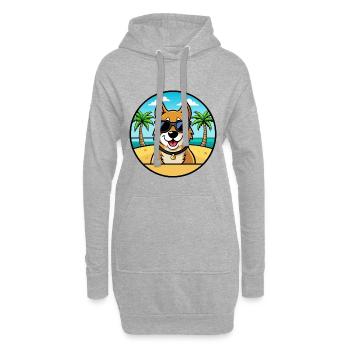 Alano Español Hunderasse Cartoon Sonnenbrille Strand - Hoodie-Kleid - Grau meliert - Vorne